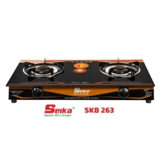 Bếp Gas Đôi Mặt Kính Seika (Sen Đồng – Điếu Gang) SKB-263