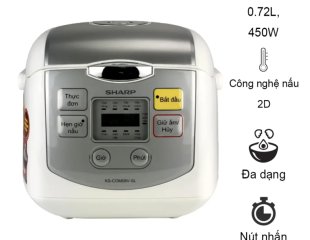 Nồi cơm điện tử Sharp KS-COM08V-SL 0.72 lít
