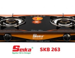 Bếp Gas Đôi Mặt Kính Seika (Sen Đồng – Điếu Gang) SKB-263