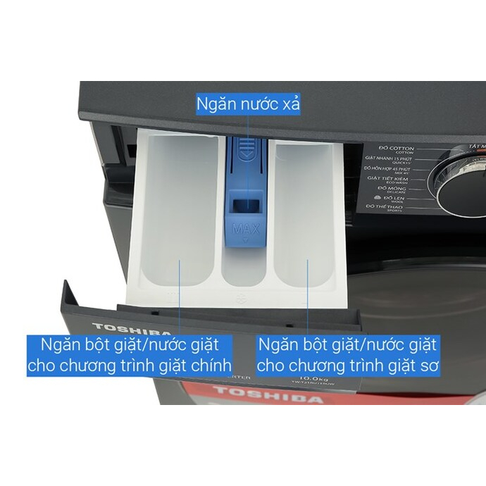 Máy giặt sấy Toshiba Inverter giặt 10.5 kg - sấy 7 kg TWD-T21BU115UWV(MG)