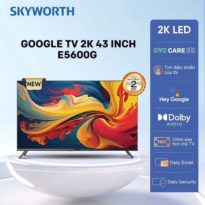 Google Tivi Skyworth Full HD 43 Inch 43E5600G